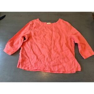 LINEN pink CHOICES 3/4 sleeve shirt size large